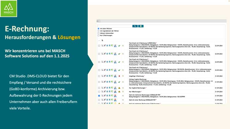 Vollautomatische Indexierung der E-Rechnungen mit CM Studio .DMS-CLOUD